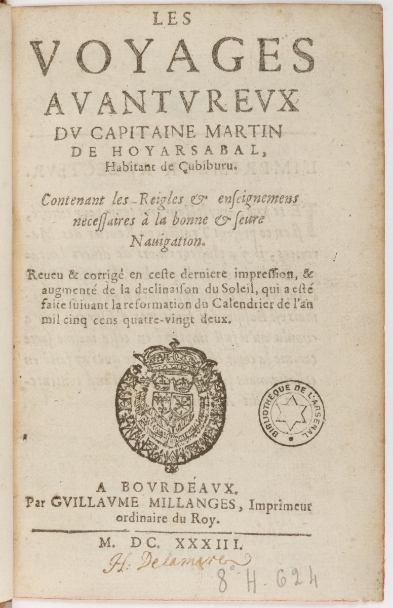 1579 – Voyages Avantureux, Martin de Hoyarçabal