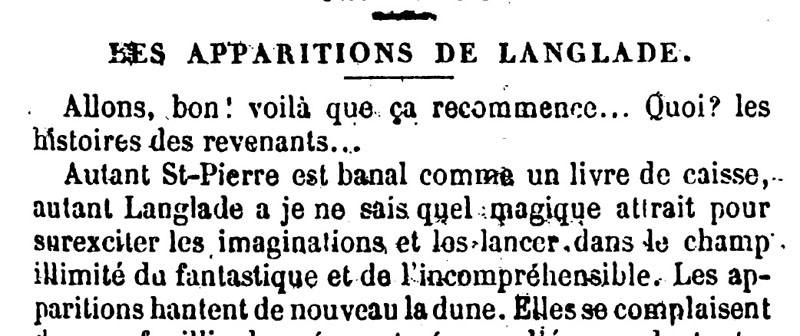 1890 – Les apparitions de Langlade par Maurice Caperon