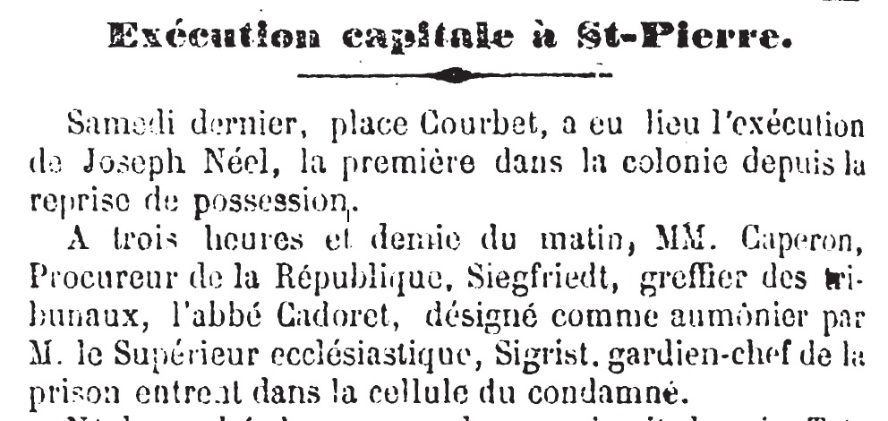 30 août 1889 – Exécution capitale à St-Pierre