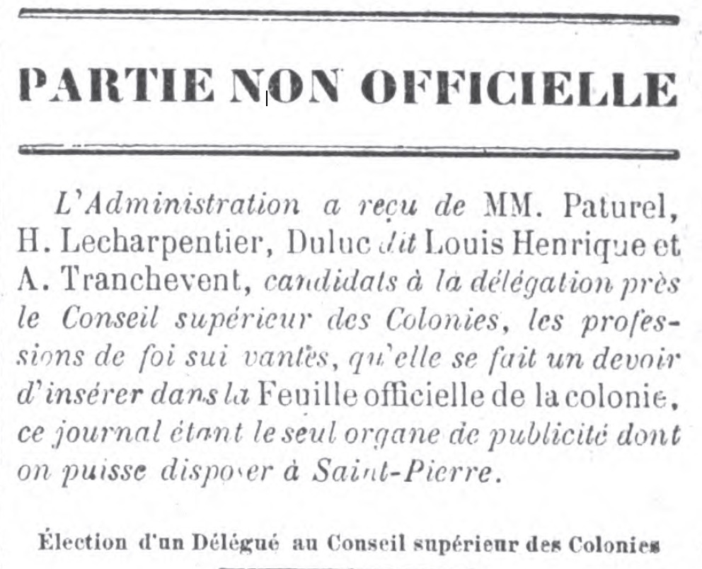 1884 – Élection d’un Délégué : M Paturel