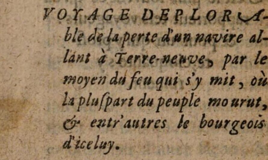 1570 – De la perte d’un navire allant à Terre-neuve