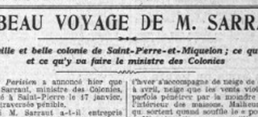 Janvier 1923 – Le voyage du ministre Albert Sarraut